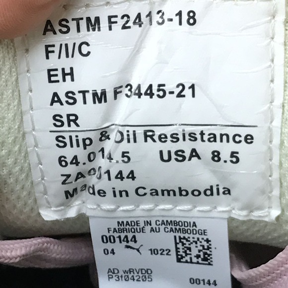 Puma Iconic Composite Toe Work Shoes Womens 8.5 Pink Lace up Low Top - Picture 5 of 8